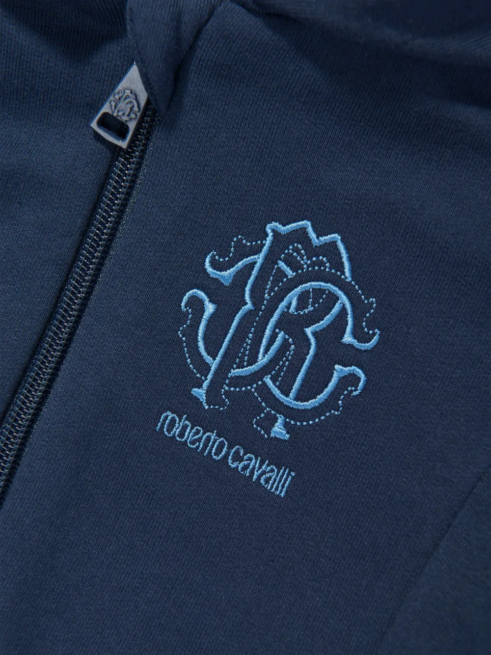Roberto Cavalli Junior Hoodie met rits Blauw