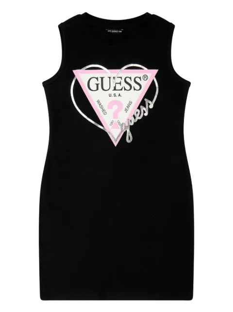 guess kids logo-print dress