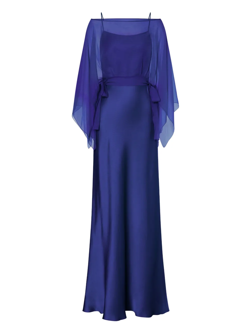 Alberta Ferretti detachable-cape maxi dress | Blue | Image 1