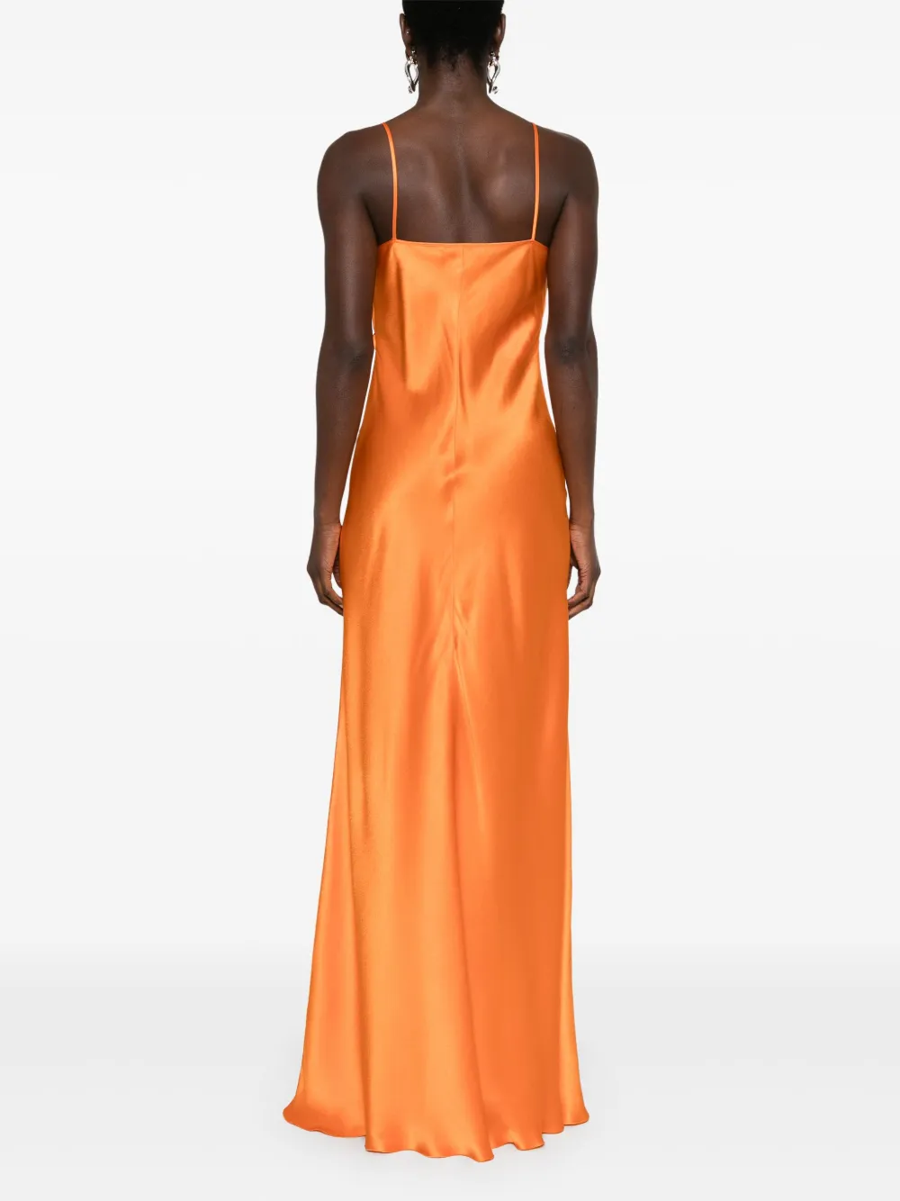 Alberta Ferretti Maxi-jurk met plissé vlak Oranje