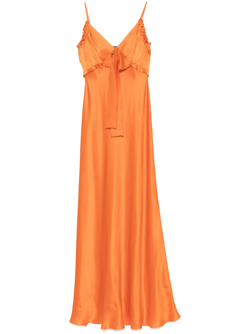 Alberta Ferretti Maxi-jurk met plissé vlak Oranje