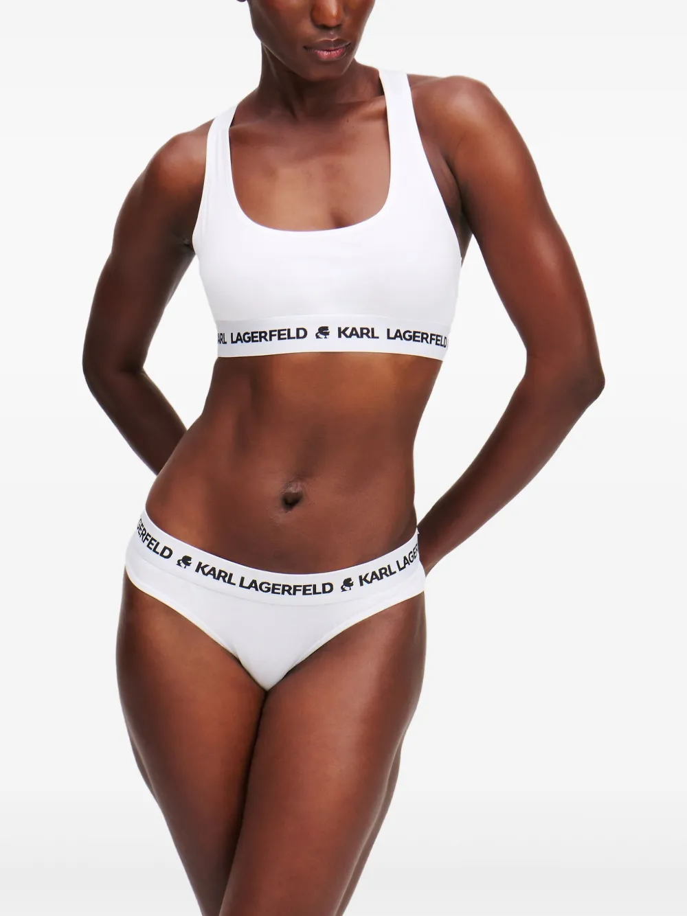 Karl Lagerfeld Drie slips met logoband Grijs