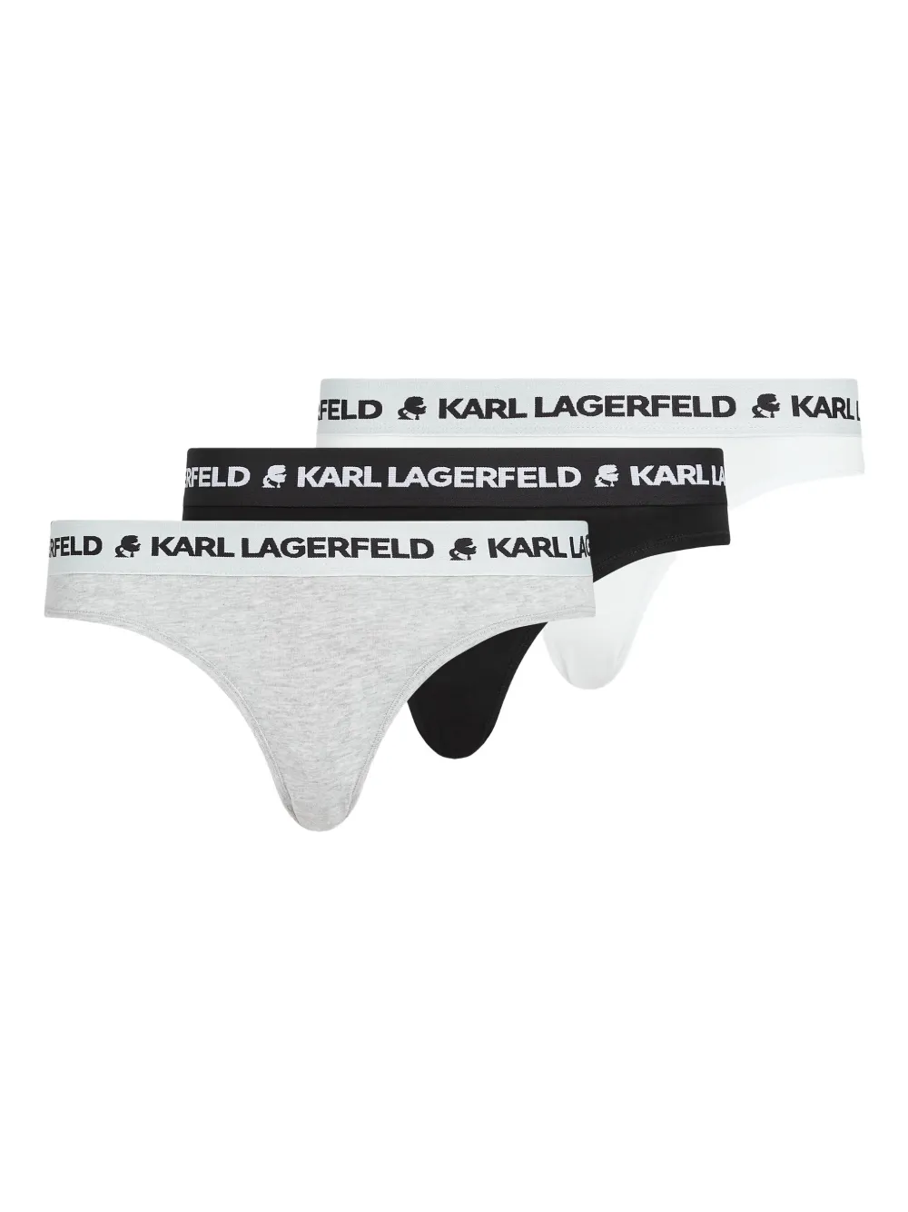 Karl Lagerfeld Drie slips met logoband Grijs