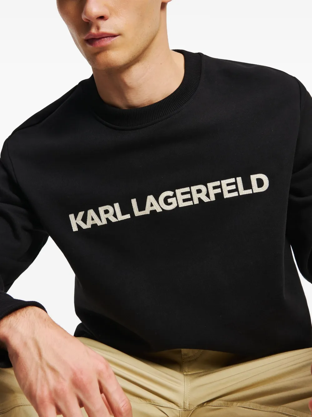 Karl Lagerfeld Sweater van biologisch katoen Zwart