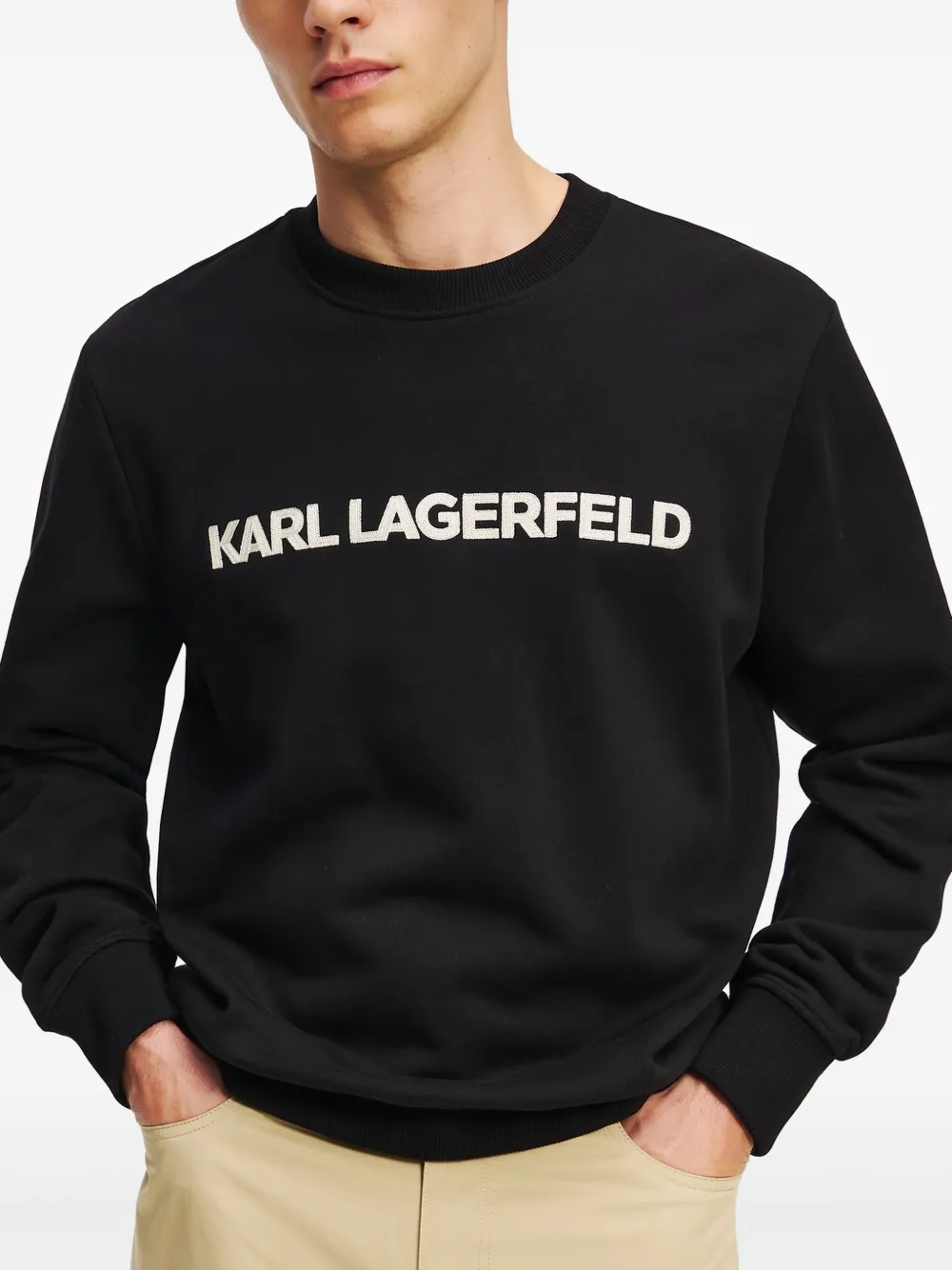 Karl Lagerfeld Sweater van biologisch katoen Zwart