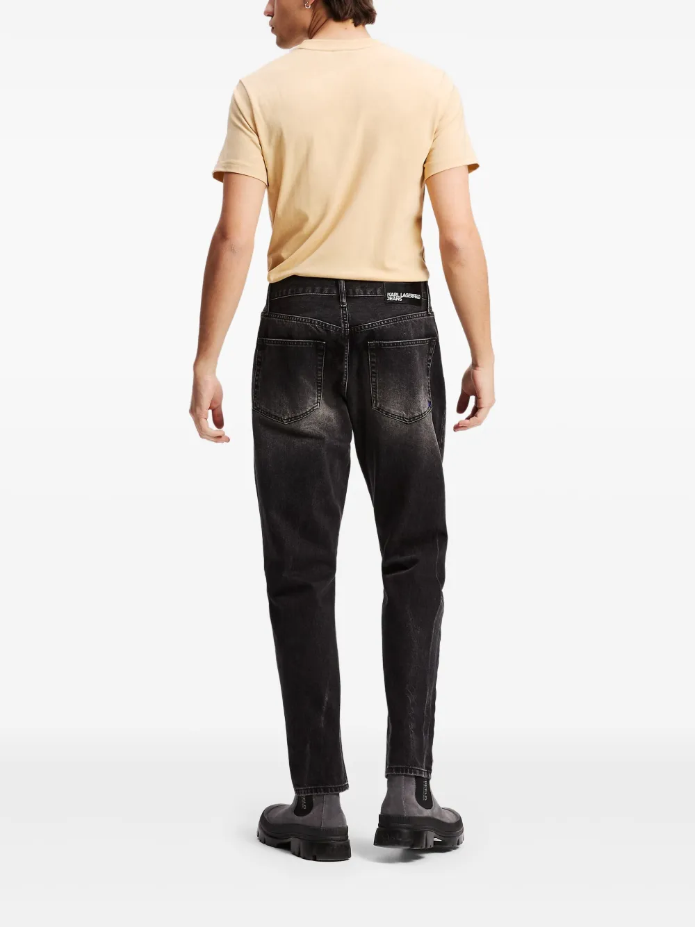 Karl Lagerfeld Jeans met toelopende pijpen Zwart