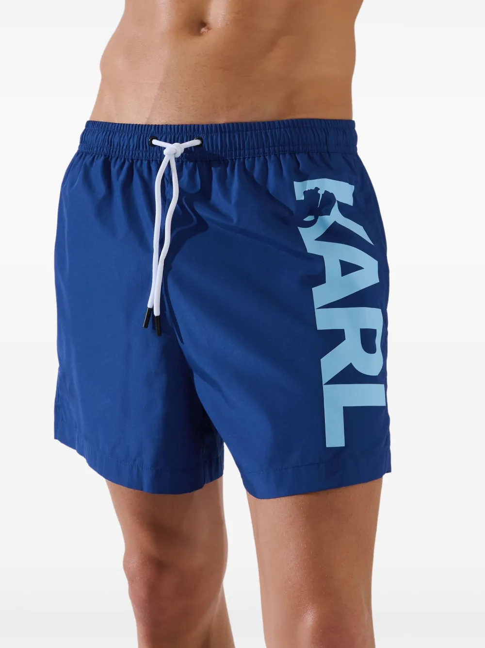 Karl Lagerfeld Zwembroek met logoprint Blauw