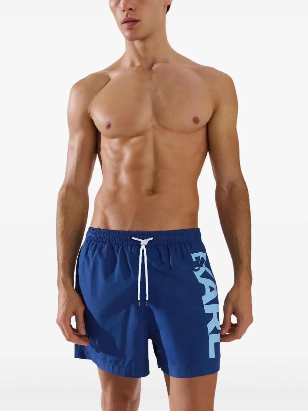 Karl Lagerfeld Zwembroek met logoprint Blauw