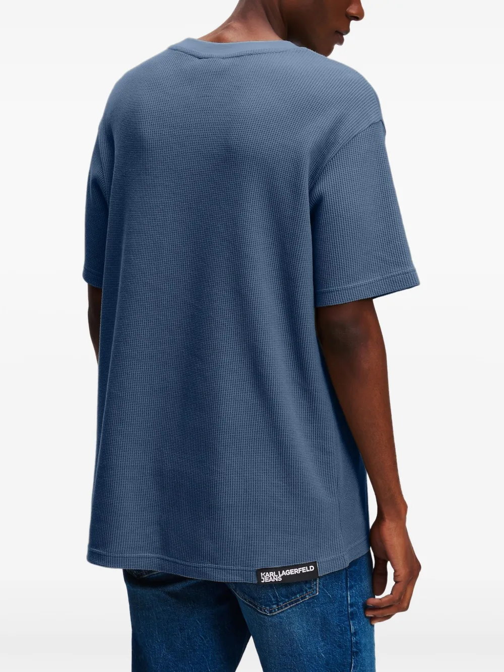 Karl Lagerfeld Jeans Waffle T-shirt Blauw