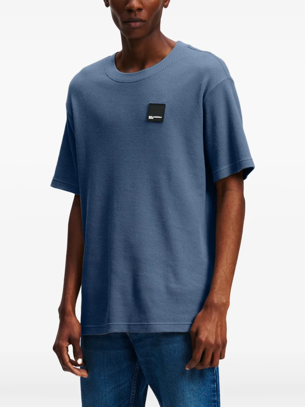 Karl Lagerfeld Jeans Waffle T-shirt Blauw
