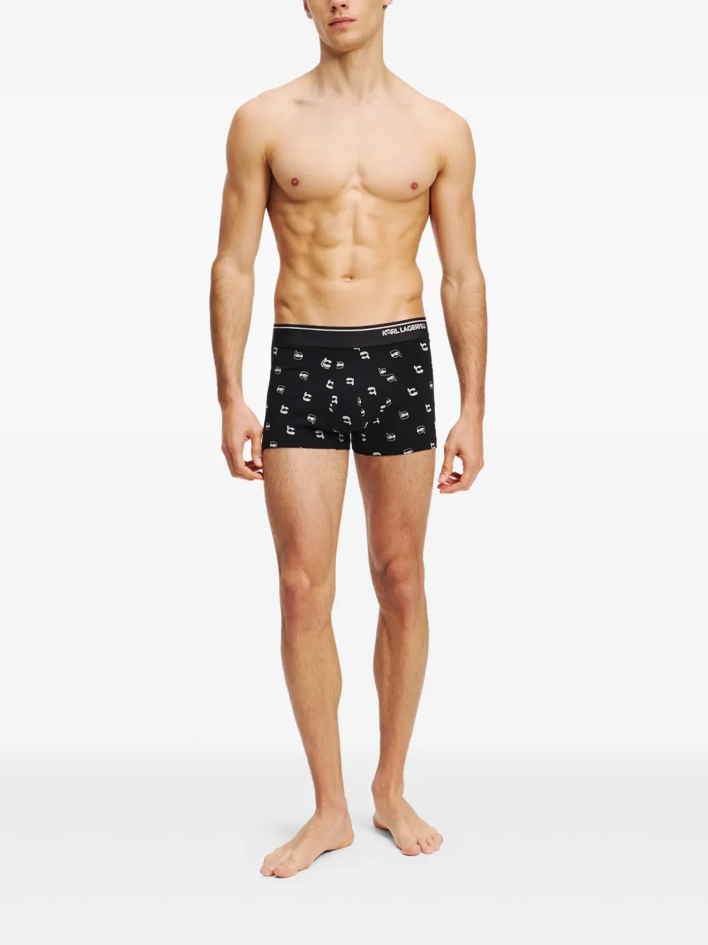 Karl Lagerfeld Drie Ikon boxershorts met print Zwart