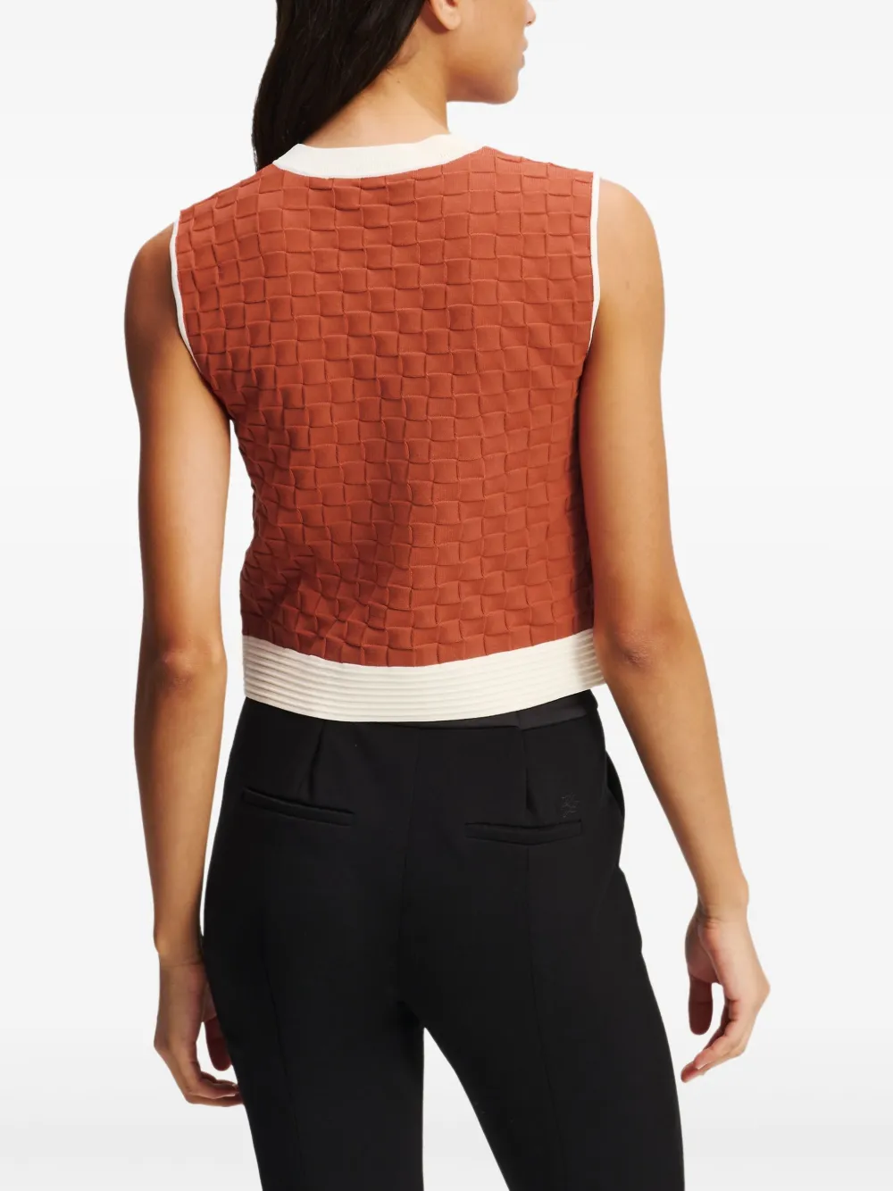 Karl Lagerfeld Mouwloze top met contrasterende afwerking Oranje