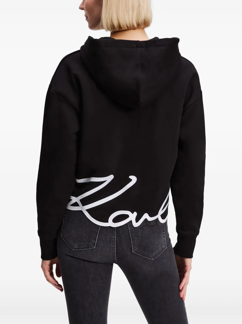 Shop Karl Lagerfeld Logo-print Hoodie In Black