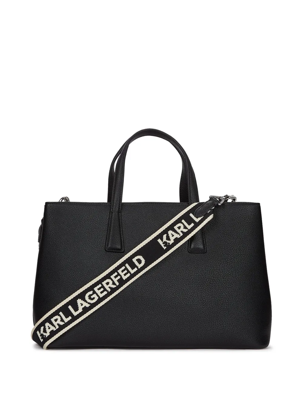Karl Lagerfeld Shopper met logo-reliëf Zwart