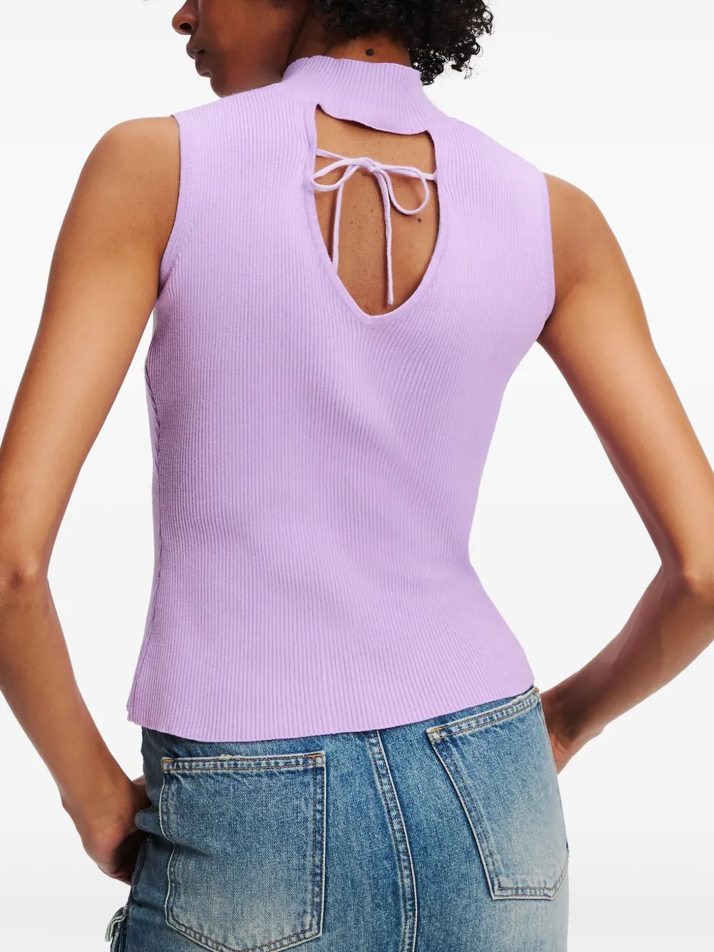 Karl Lagerfeld Jeans Geribbelde top Paars