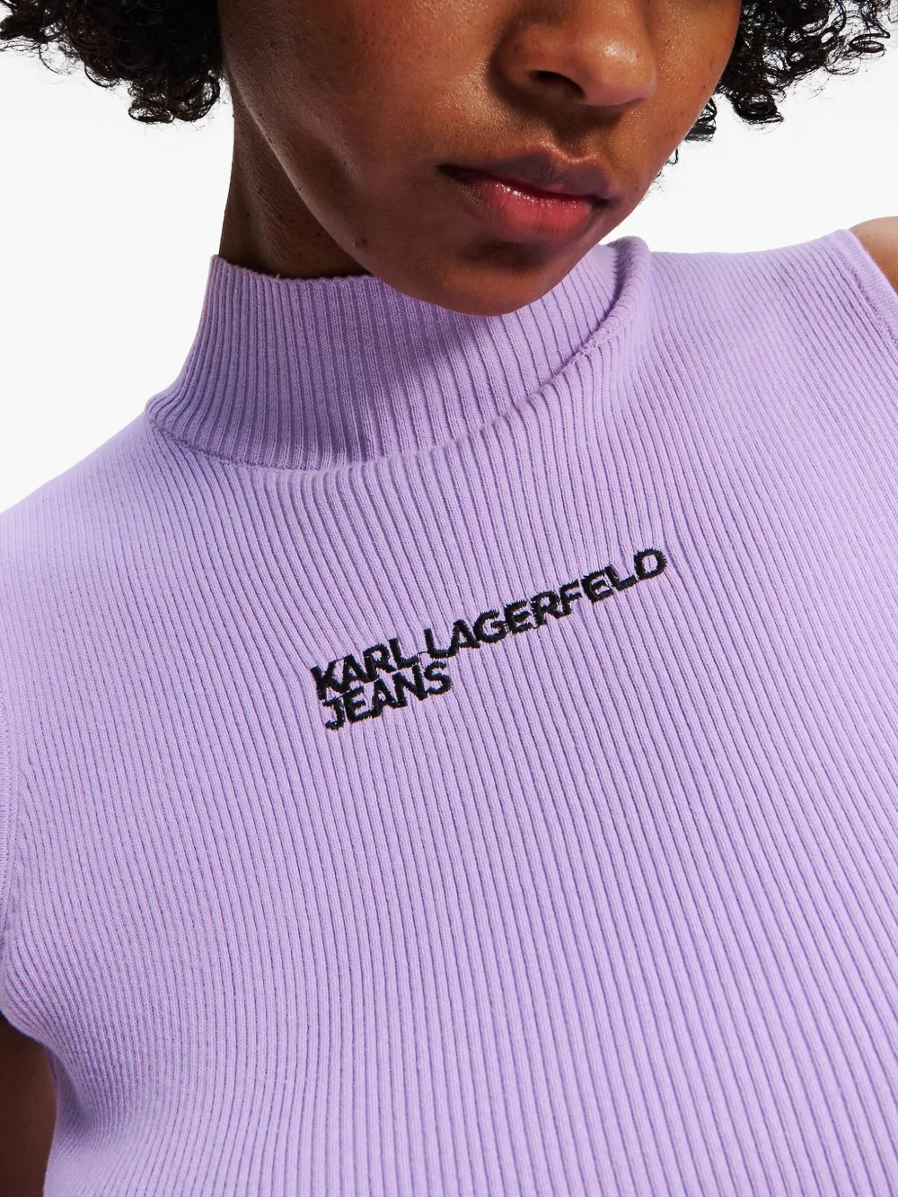 Karl Lagerfeld Jeans Geribbelde top Paars