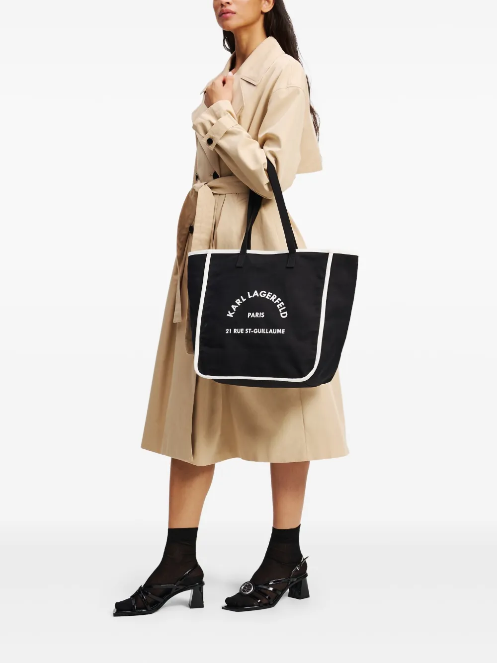 Karl Lagerfeld Shopper met logoprint - Zwart