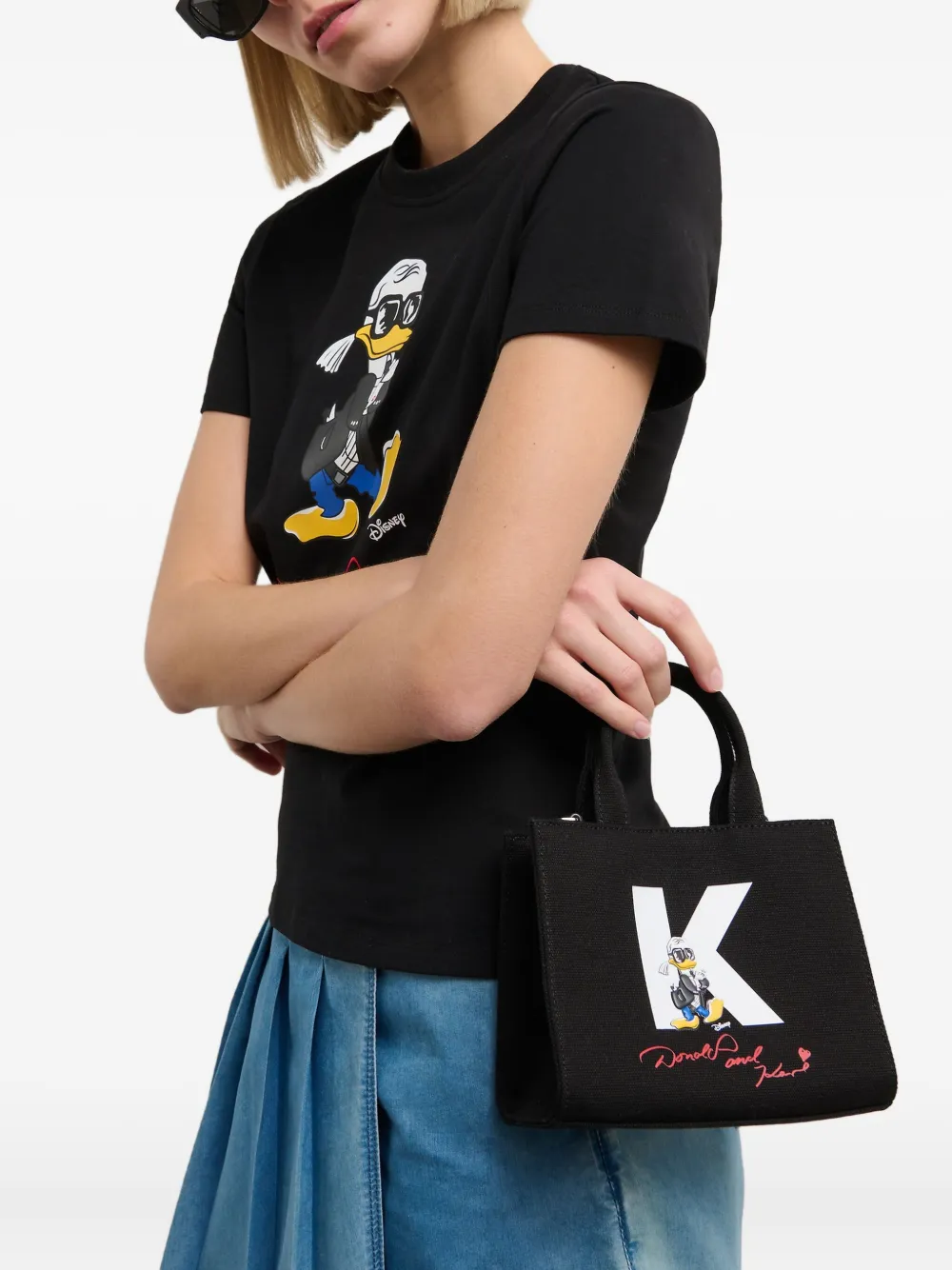 Karl Lagerfeld x Disney mini tote bag - Zwart