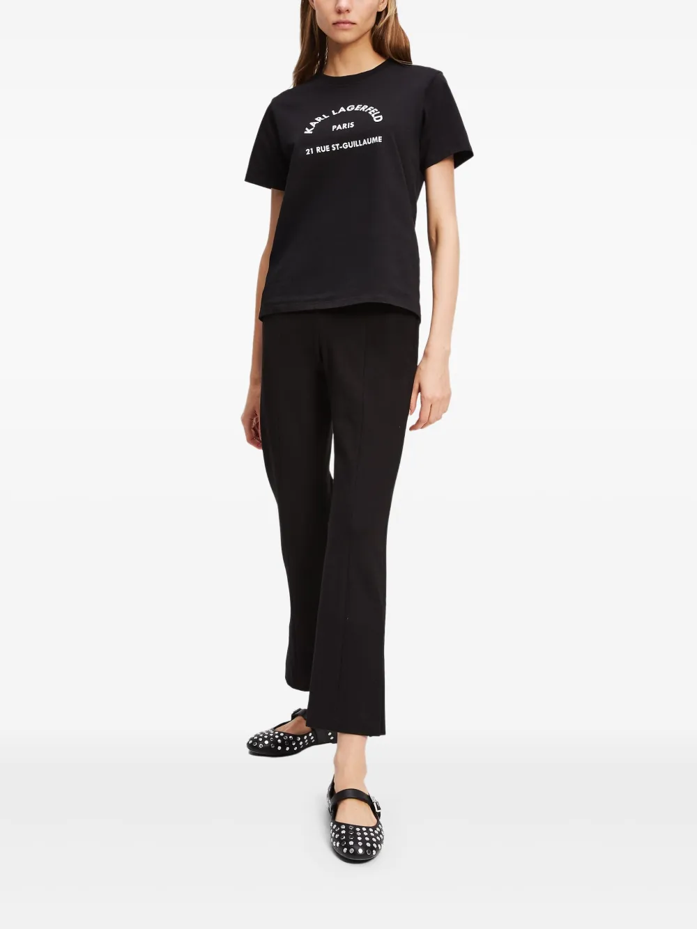 Shop Karl Lagerfeld Rue St-guillaume T-shirt In Black