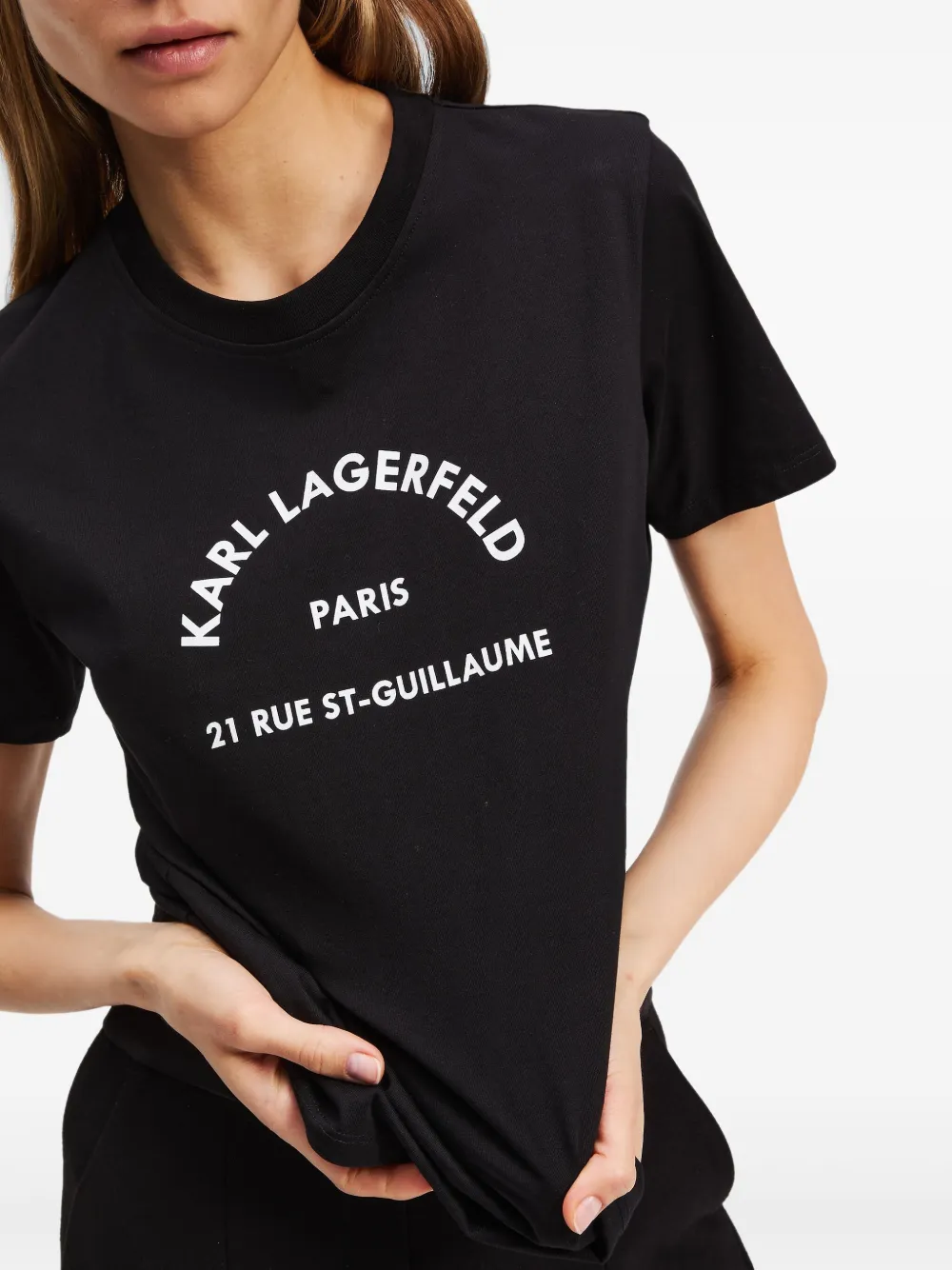 Shop Karl Lagerfeld Rue St-guillaume T-shirt In Black