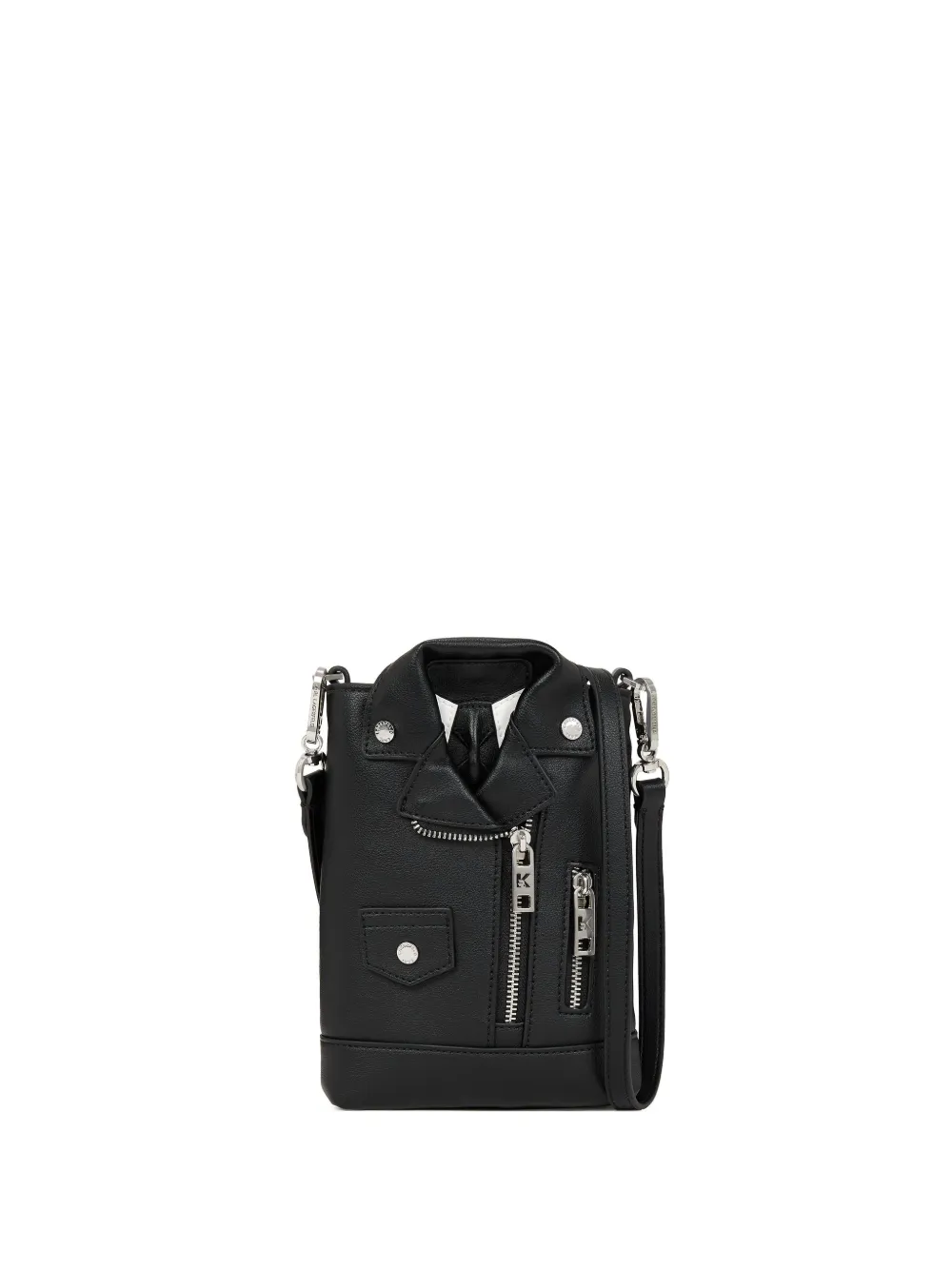 Karl Lagerfeld レザー ショルダーバッグ - ブラック Karl Lagerfeld レザー ショルダーバッグ - ブラック