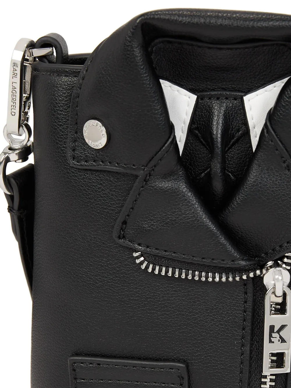 Karl Lagerfeld Leren crossbodytas Zwart