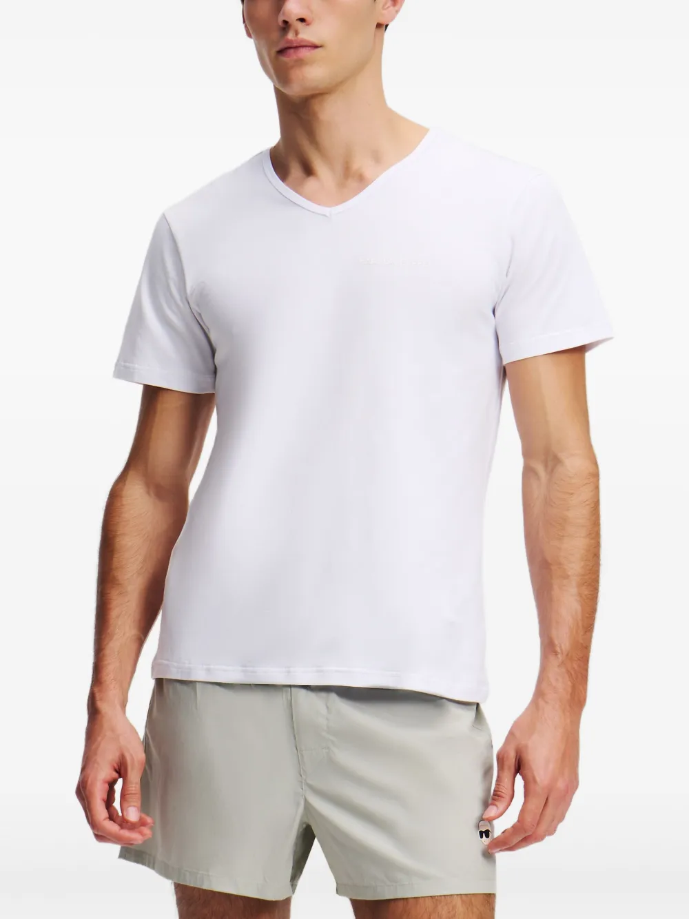Karl Lagerfeld Lounge T-shirt met logoprint (set van twee) Zwart