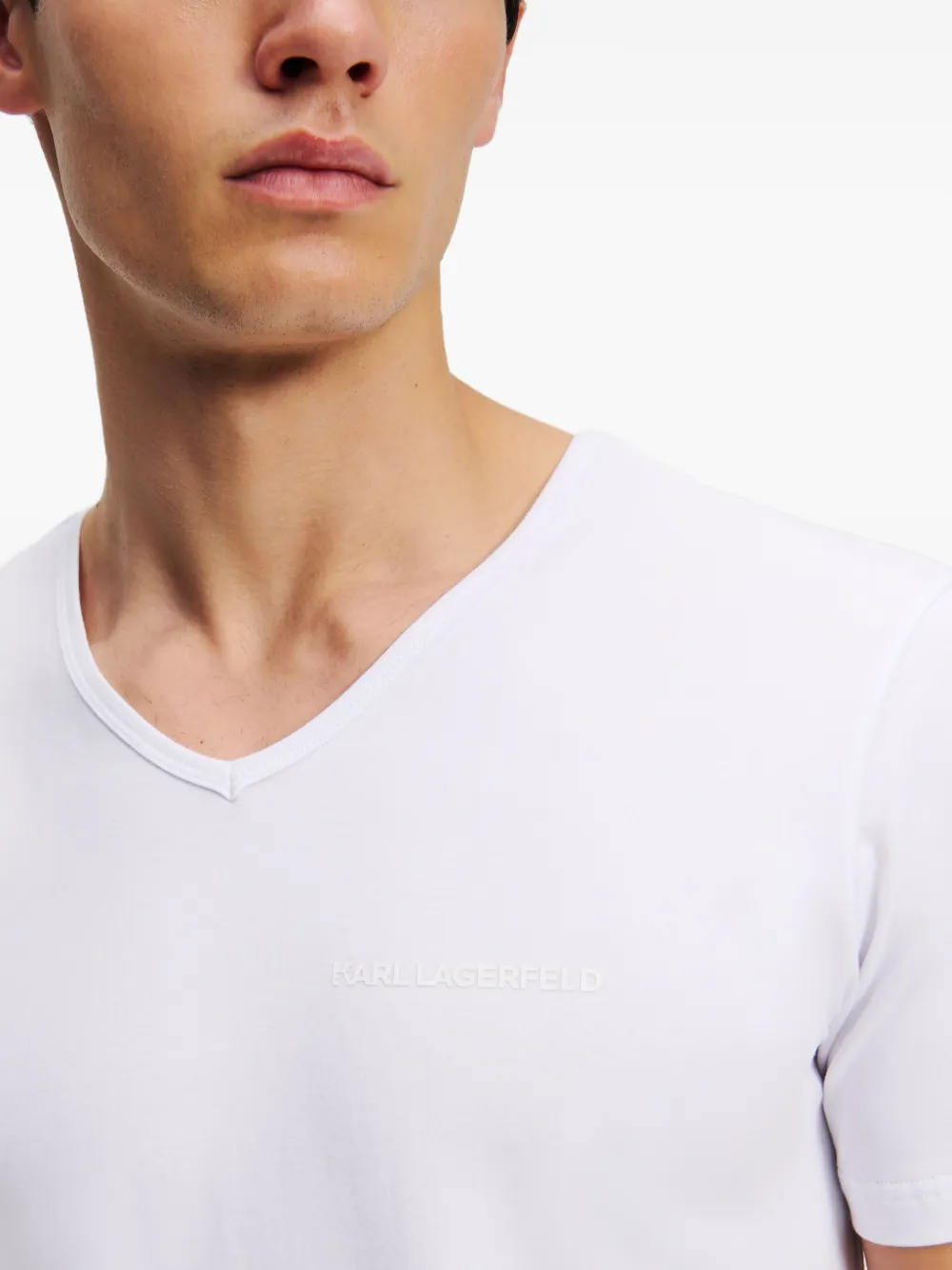 Karl Lagerfeld Lounge T-shirt met logoprint (set van twee) Zwart