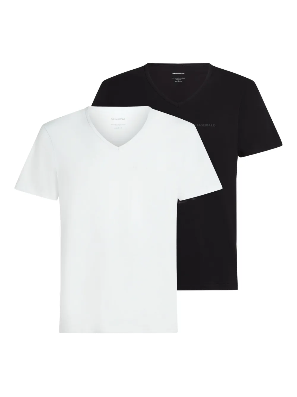 Karl Lagerfeld logo-print lounge T-shirts (pack of two) | Black | Image 1