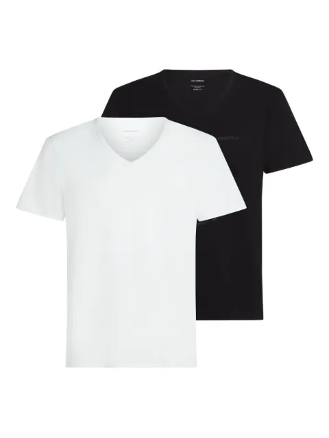 Karl Lagerfeld logo-print lounge T-shirts (pack of two)