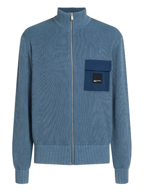 Karl Lagerfeld Jeans zip-up washed cardigan