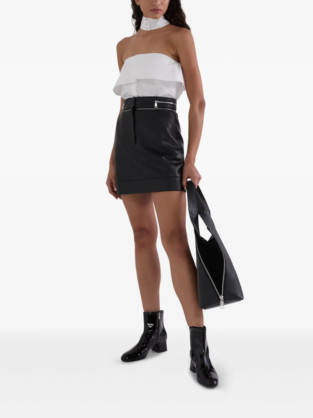 Karl Lagerfeld Rok van imitatieleer met ritsdetail - Zwart