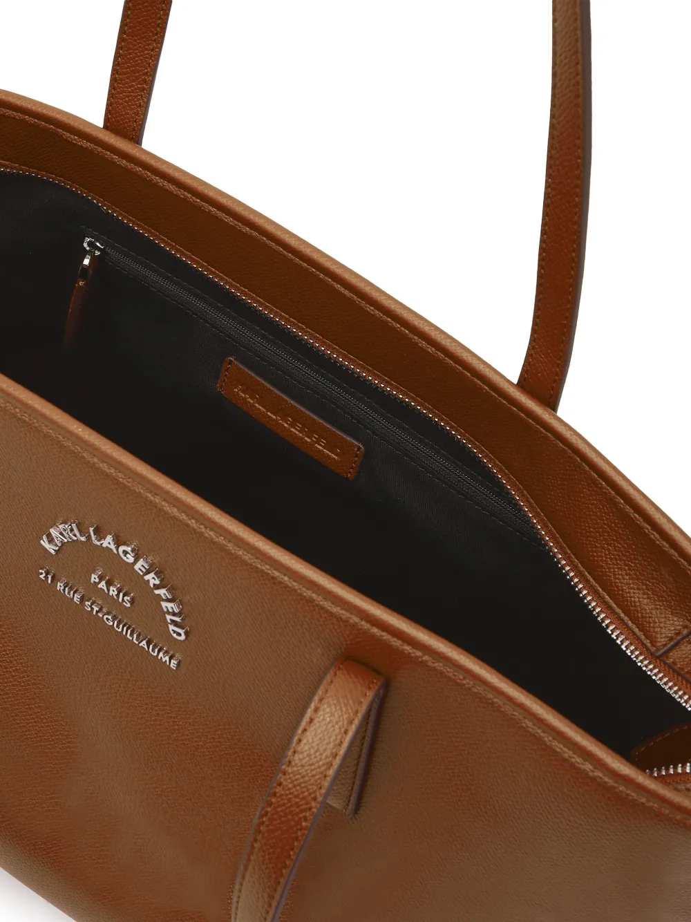 Karl Lagerfeld Shopper met geborduurd logo Bruin