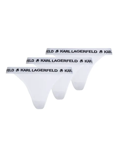 Karl Lagerfeld logo-embroidered thong pack
