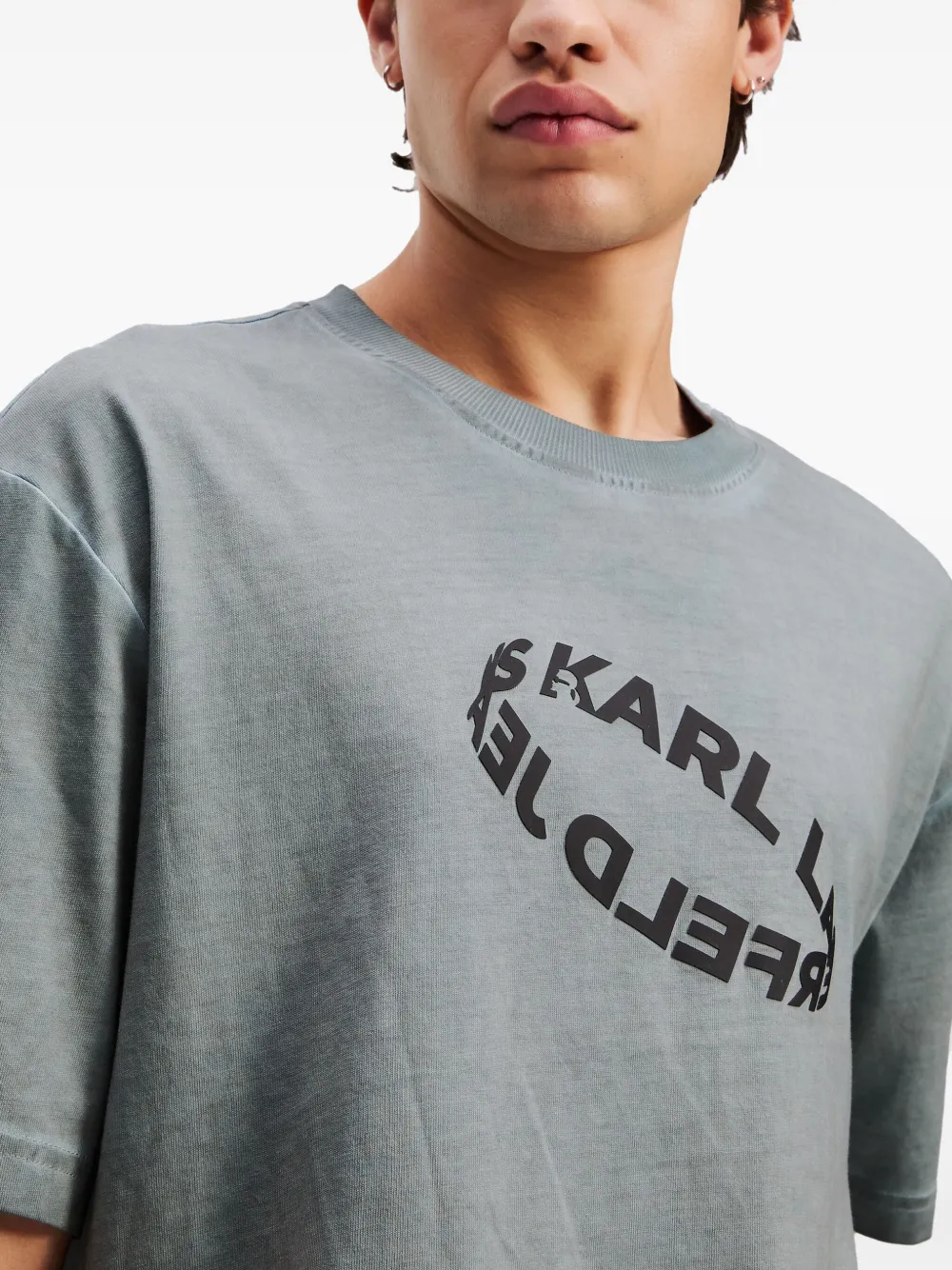 Karl Lagerfeld Jeans Ruimvallend T-shirt met verwassen effect Grijs