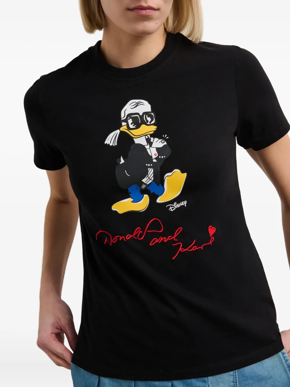Karl Lagerfeld x Disney katoenen T-shirt Zwart