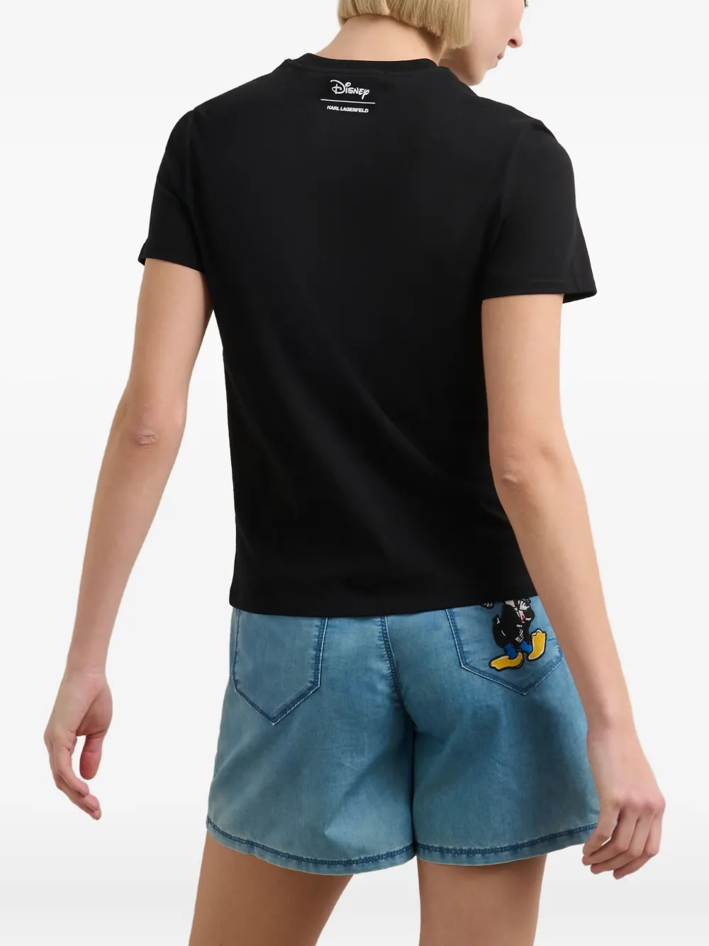 Karl Lagerfeld x Disney katoenen T-shirt Zwart