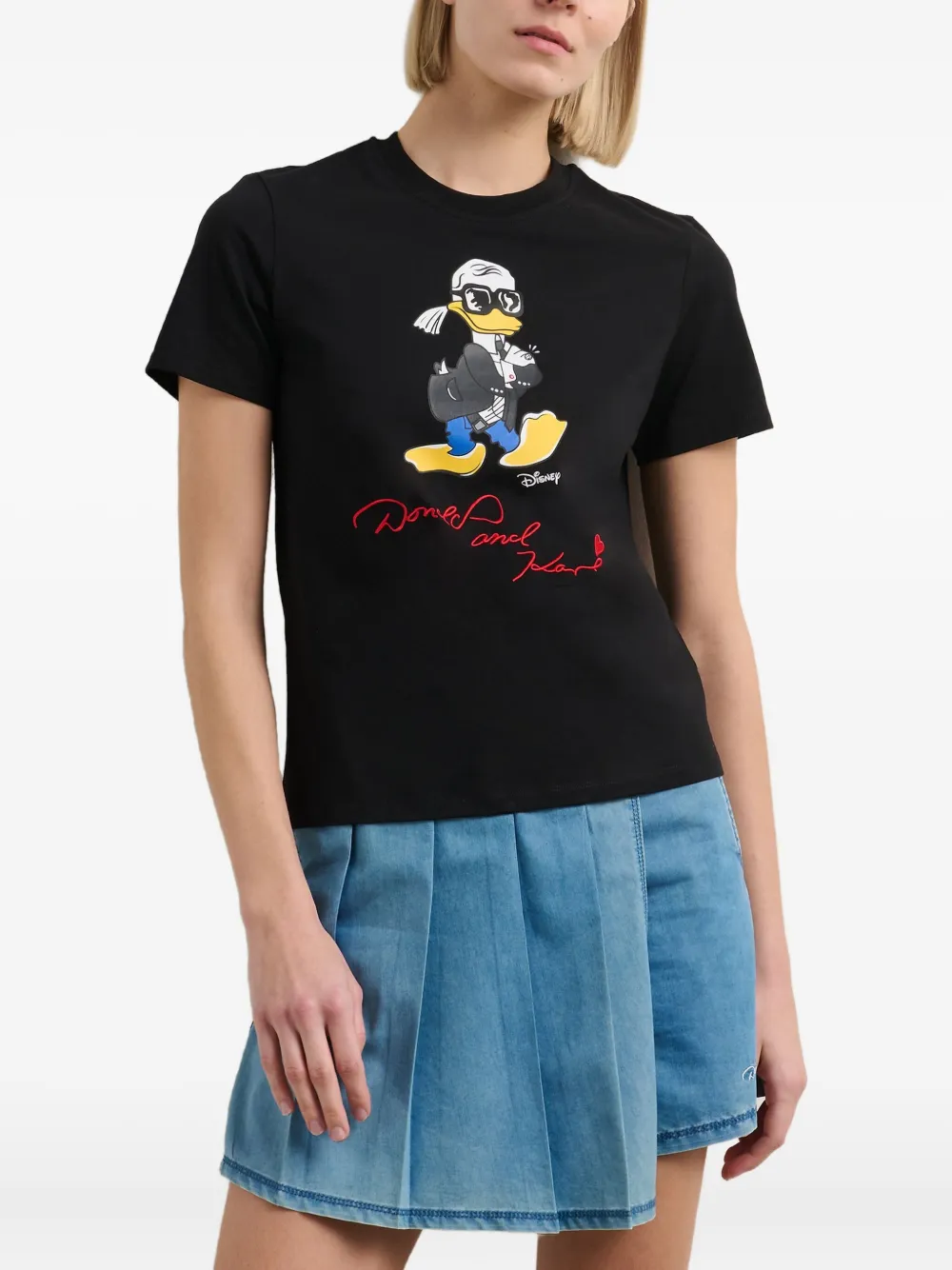 Karl Lagerfeld x Disney katoenen T-shirt Zwart