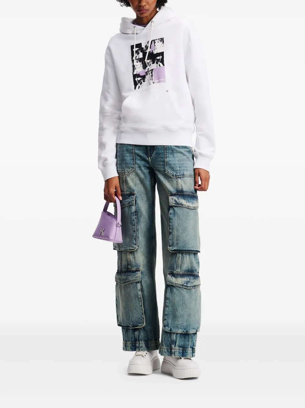 Karl Lagerfeld Jeans Relax Repeat hoodie - Wit