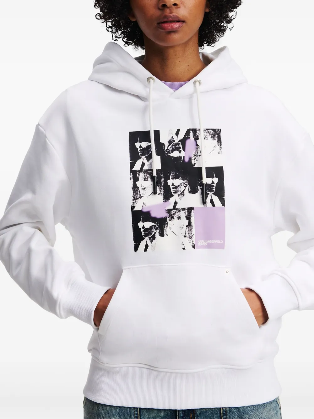 Karl Lagerfeld Jeans Relax Repeat hoodie Wit