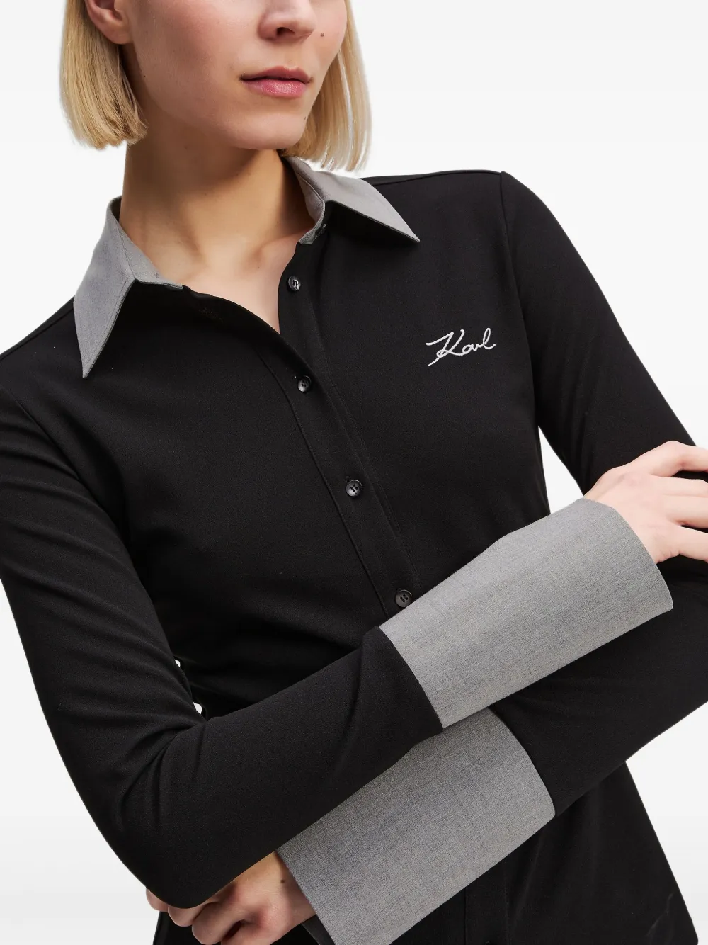 Karl Lagerfeld Signature shirt Zwart