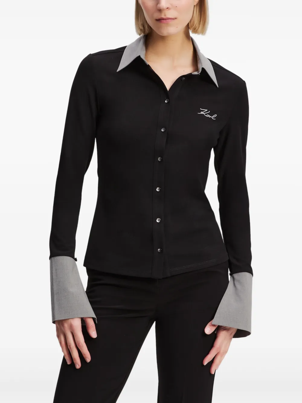 Karl Lagerfeld Signature shirt Zwart