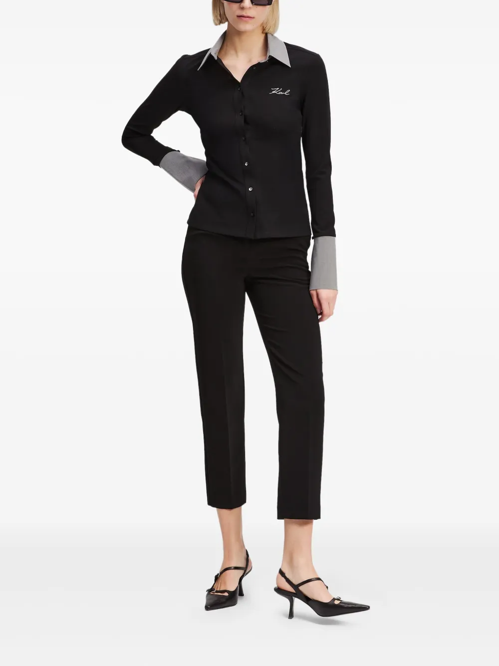 Karl Lagerfeld Signature shirt - Zwart