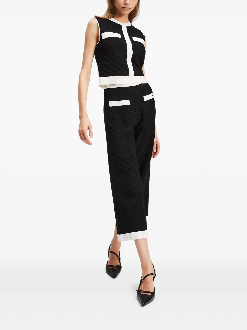 Karl Lagerfeld contrast-piping sleeveless top | Vests & Tank Tops | Image 2