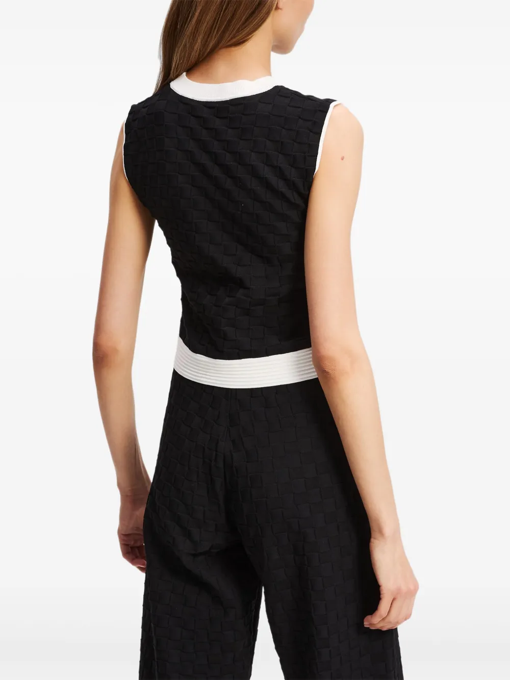 Karl Lagerfeld Mouwloze top met contrasterende afwerking Zwart