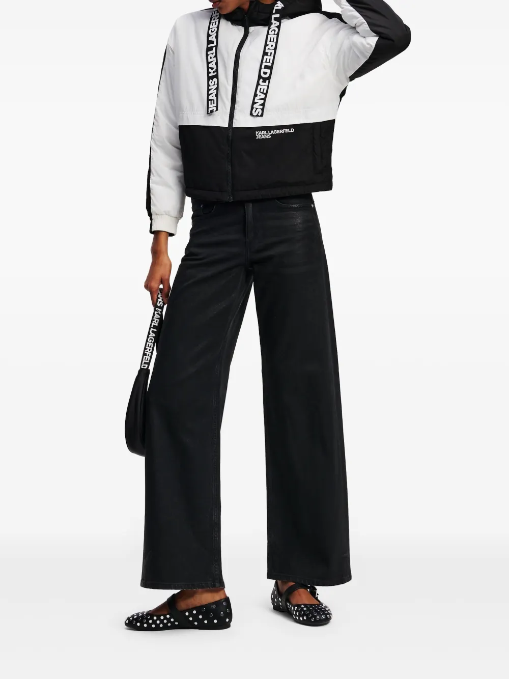 Karl Lagerfeld Jeans Tweekleurig jack Wit
