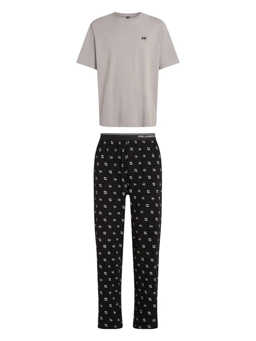 Karl Lagerfeld Conjunto de pijama com poás Ikon | Cinza | Image 1