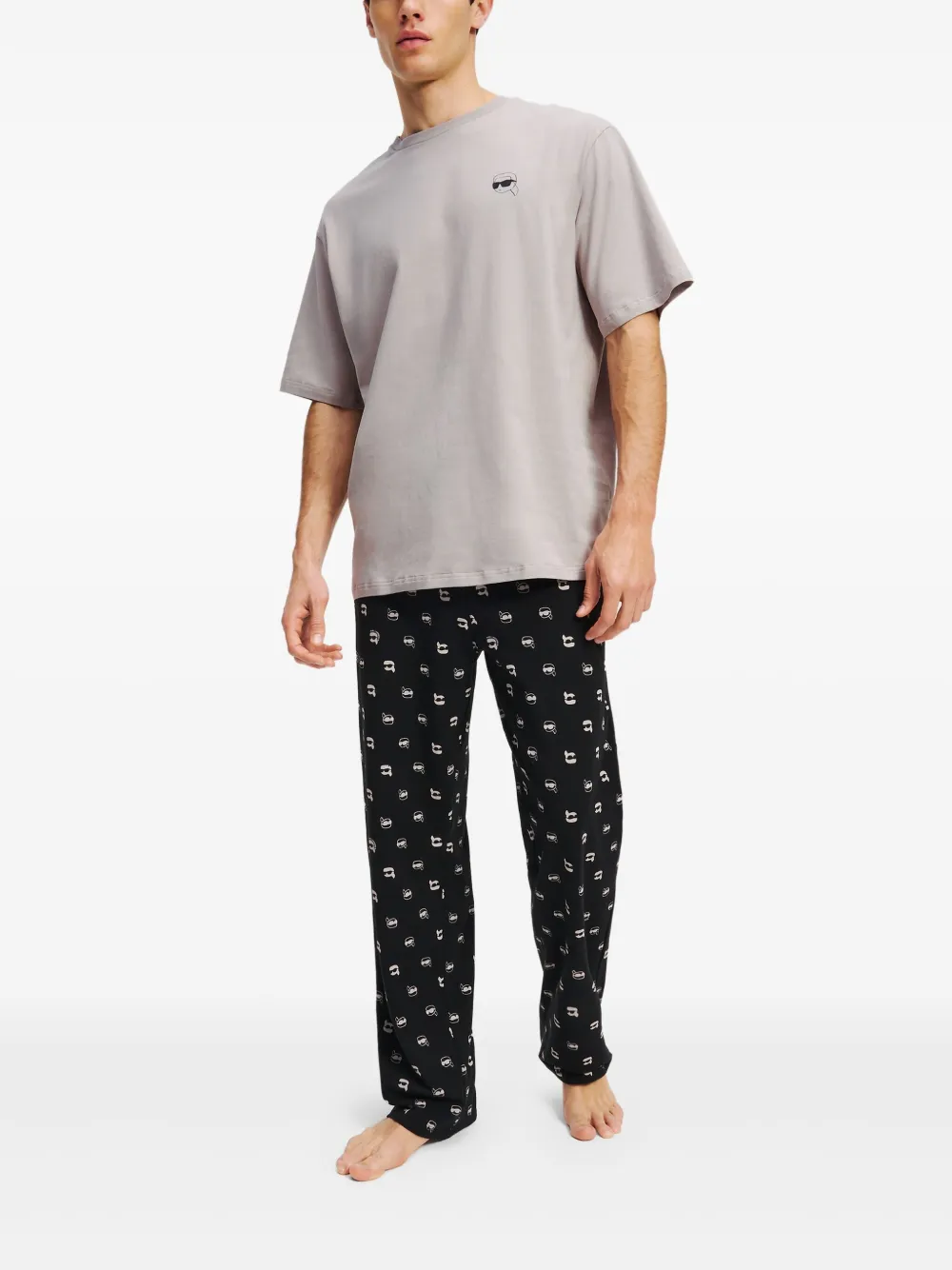 Karl Lagerfeld Pyjama met Ikon-stippen Grijs