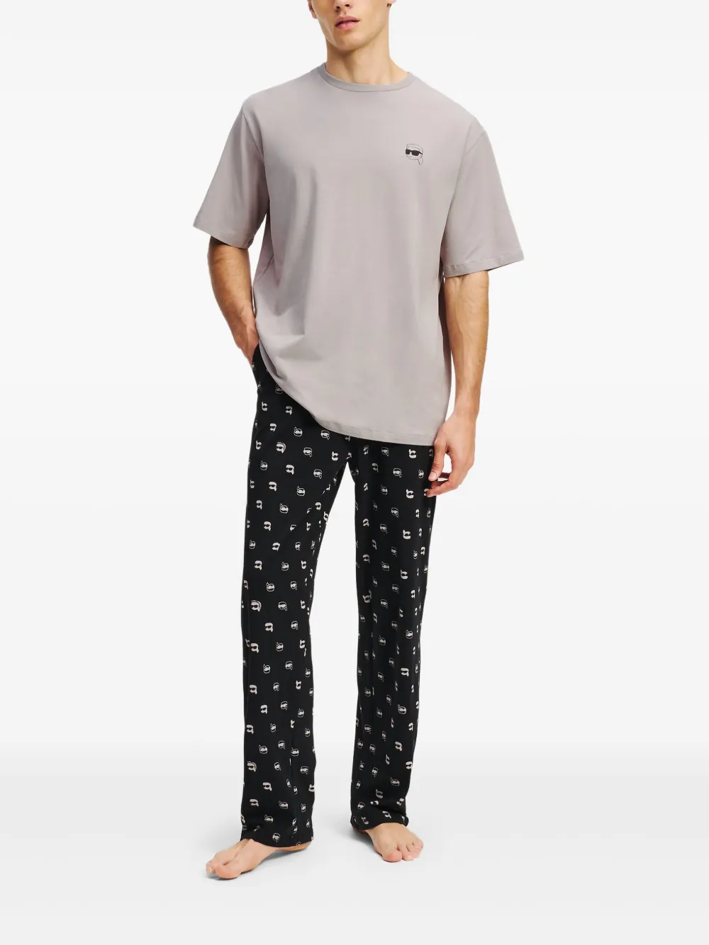 Karl Lagerfeld Pyjama met Ikon-stippen Grijs