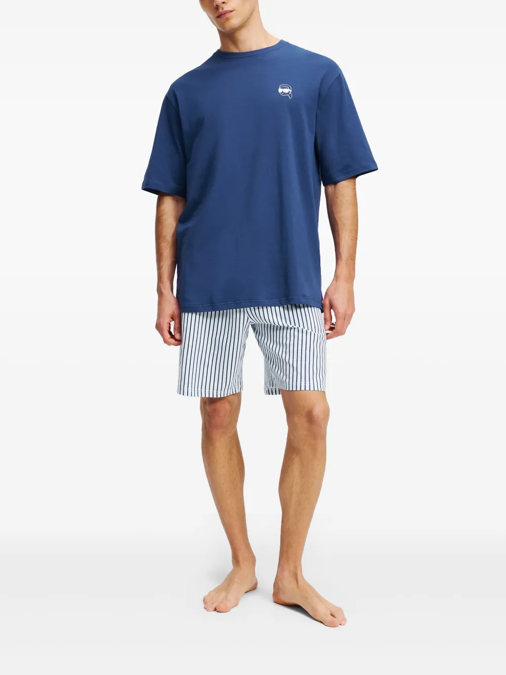 Karl Lagerfeld Gestreepte pyjama Blauw